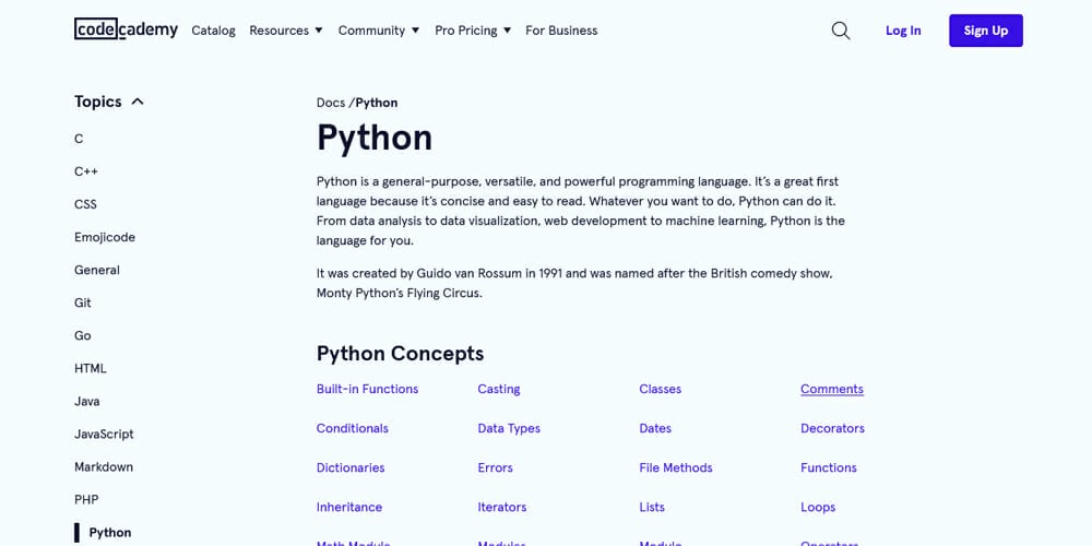 Discover the Best Places To Learn Python 14 Codecademy Python Docs