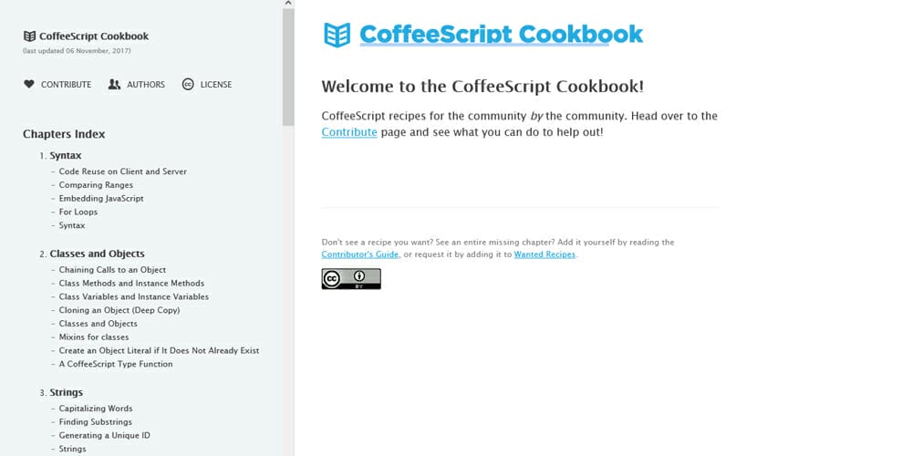 Ultimate Collection of JavaScript Learning Resources(FREE) 38 Coffeescript Cookbook