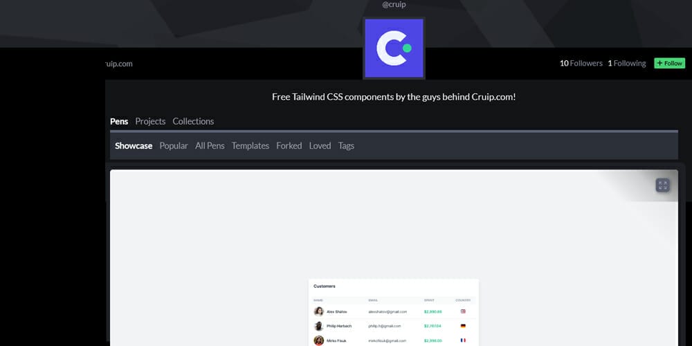Free Tailwind CSS UI Components and Resources 29 Cruip