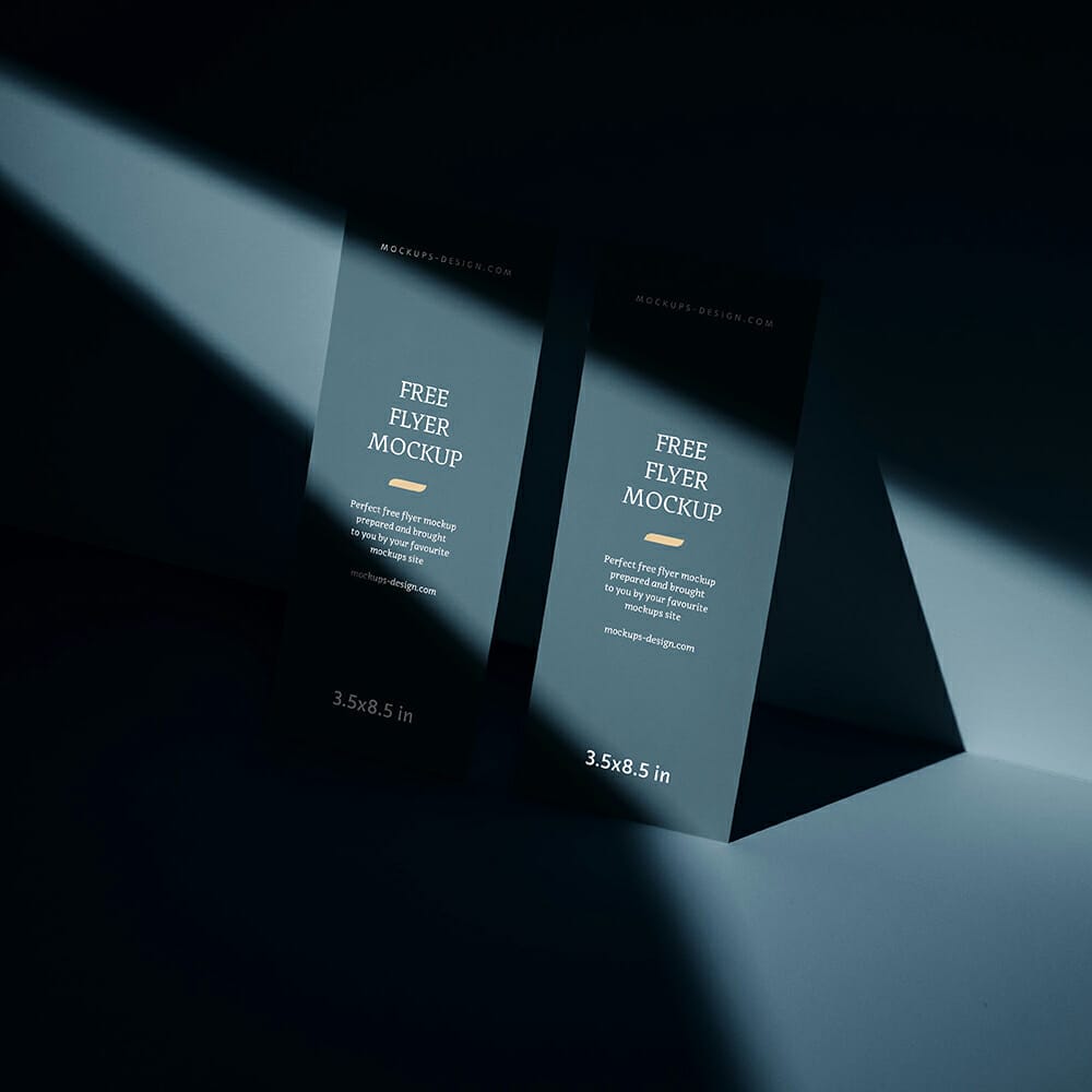 Dark 3,5x8,5 Inches Flyer Mockup