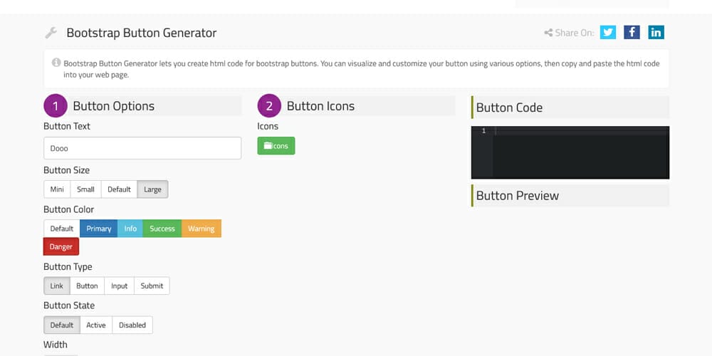 Doodlenerd Bootstrap Button Generator