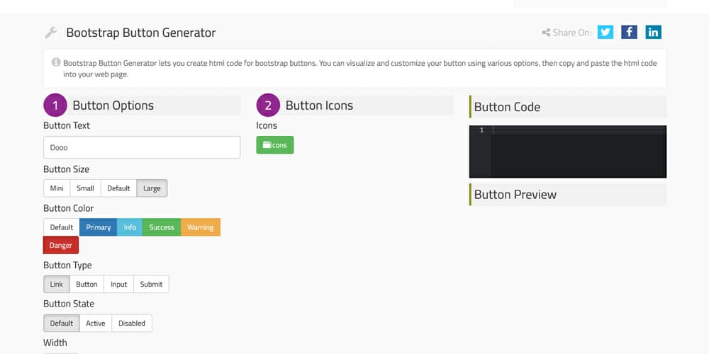 Free Bootstrap Button Generators » CSS Author