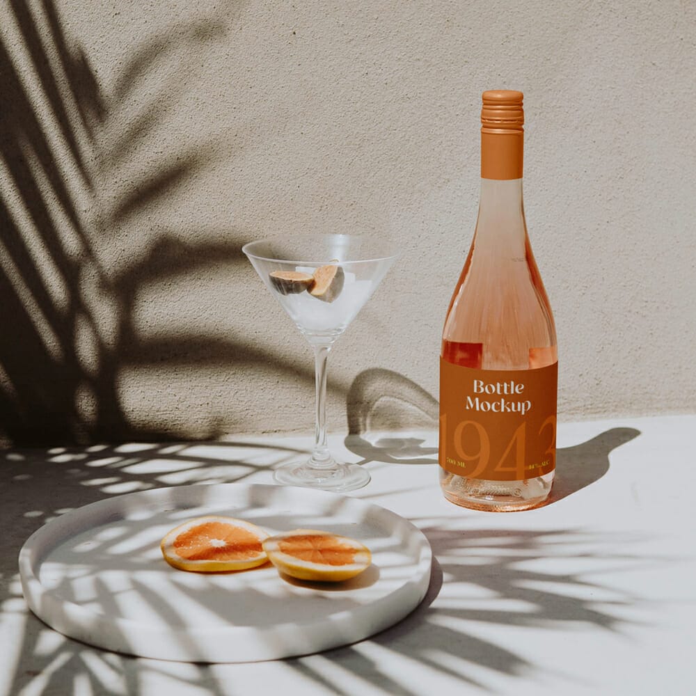 Elegant Champange Bottle Mockup