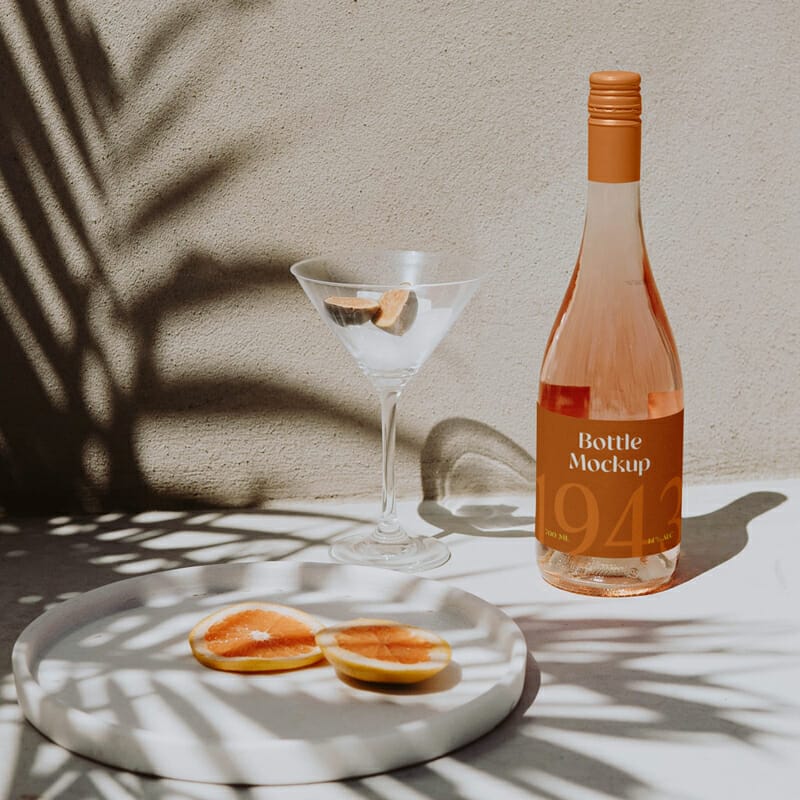 Elegant Champange Bottle Mockup