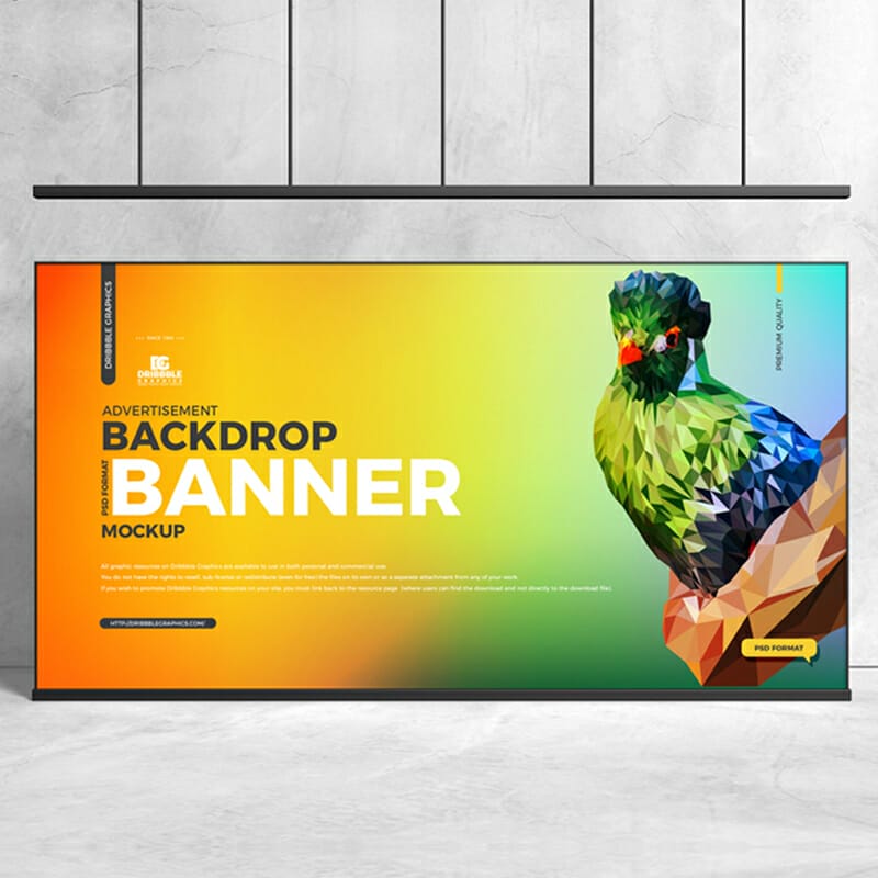 Free Advertisement Backdrop Banner Mockup