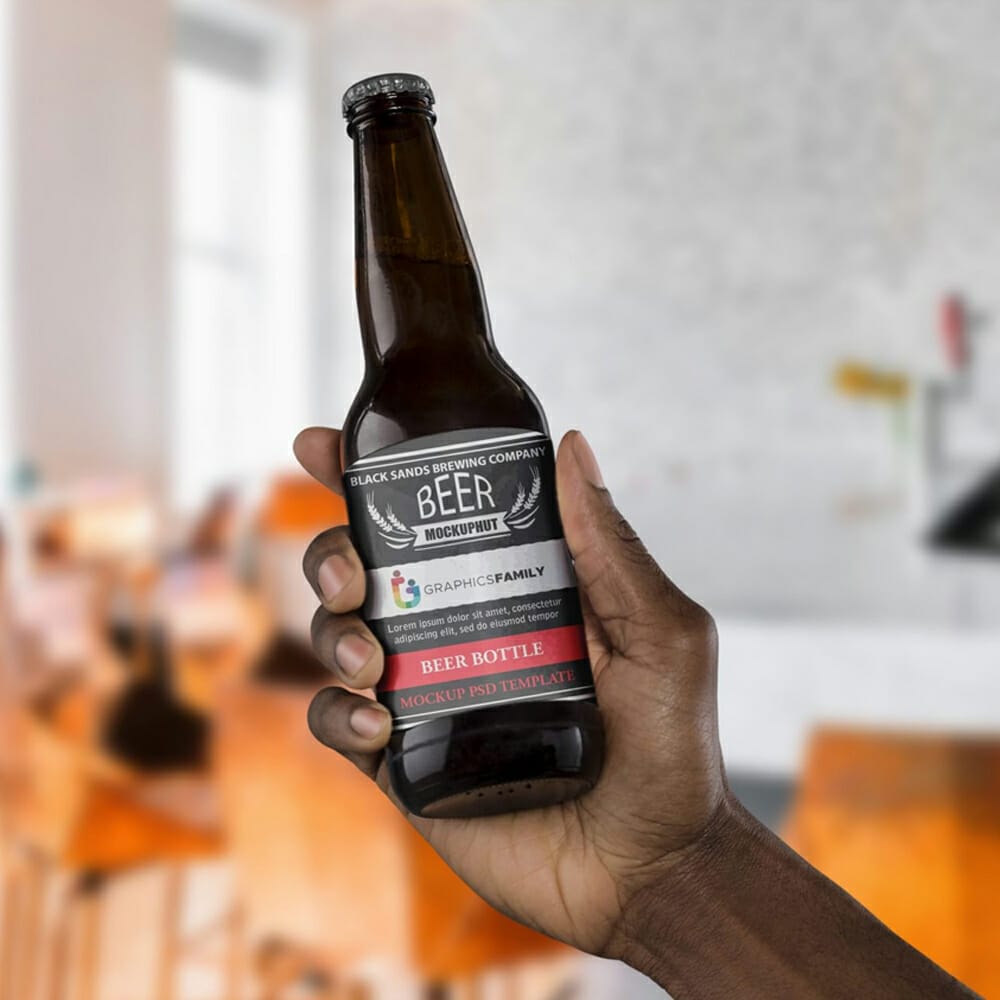 Free Beer Bottle Mockup