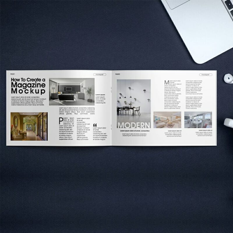 Free Bi Fold Brochure PSD Mockup