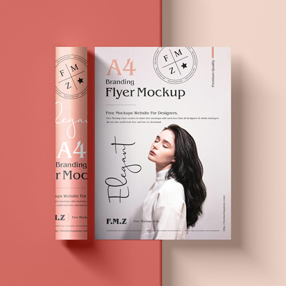 Free Branding A4 Flyer Mockup
