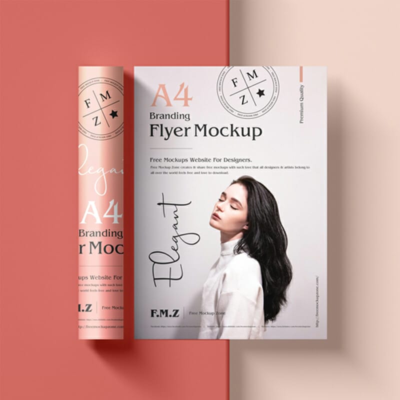 Free Branding A4 Flyer Mockup