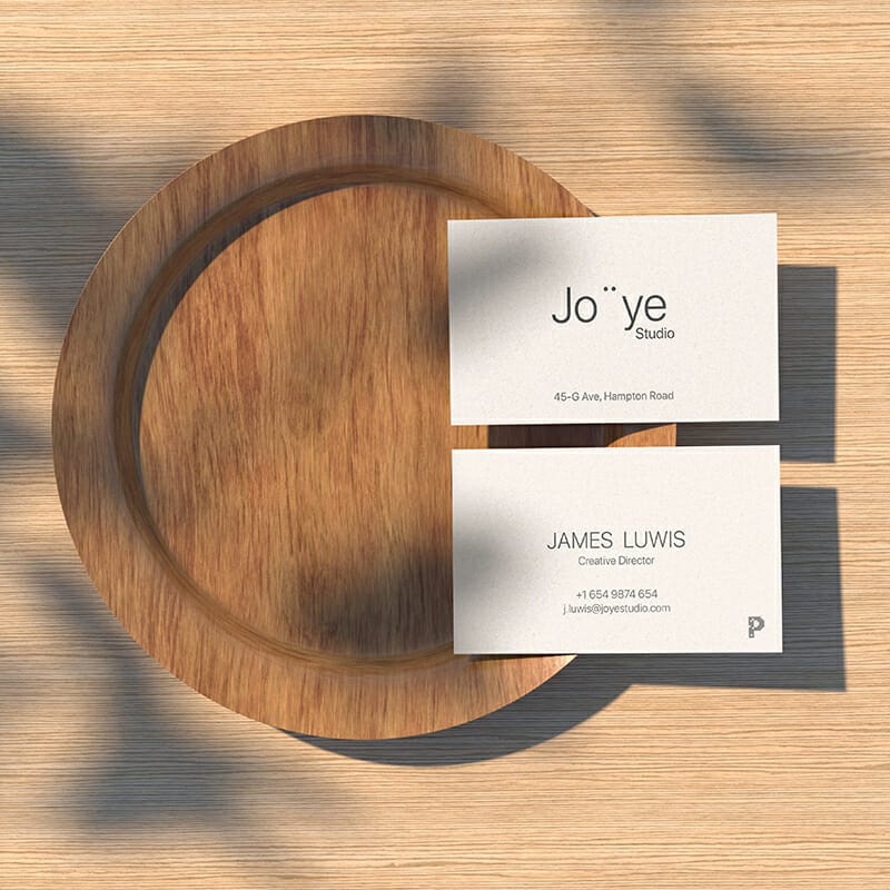 Free Business Card On Plate Mockup