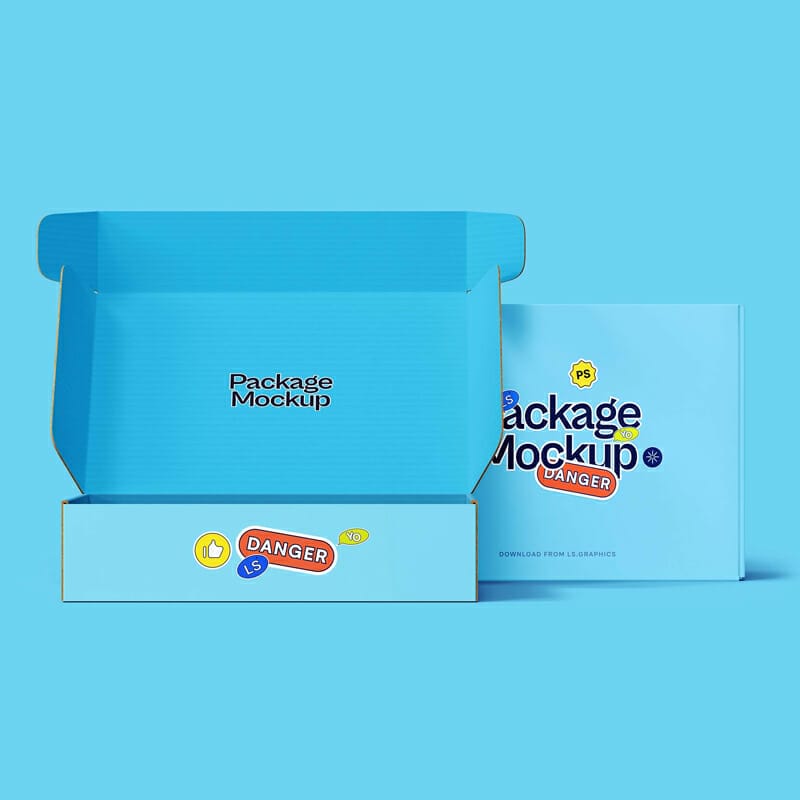 Free Cardboard Packages PSD Mockup