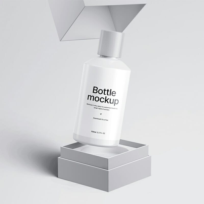 Free Cosmetic Bottle PSD Mockup