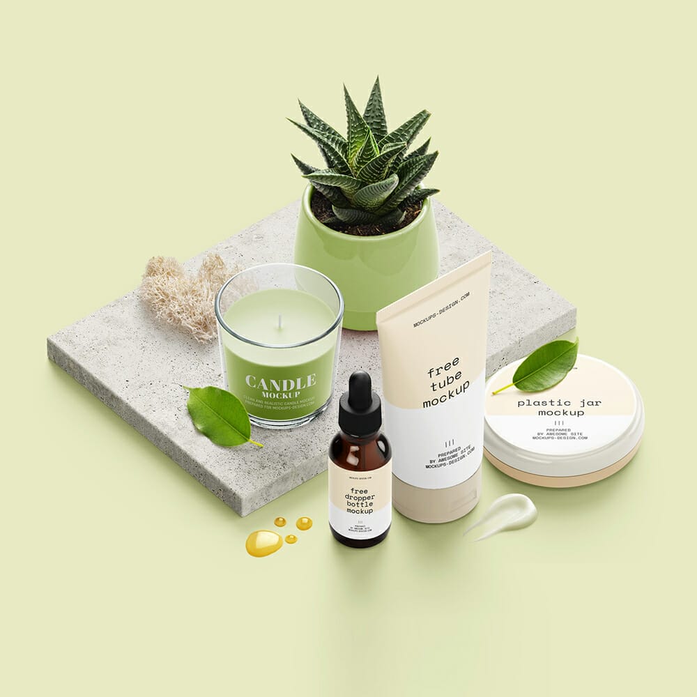 Free Cosmetics Mockup Scene Creator