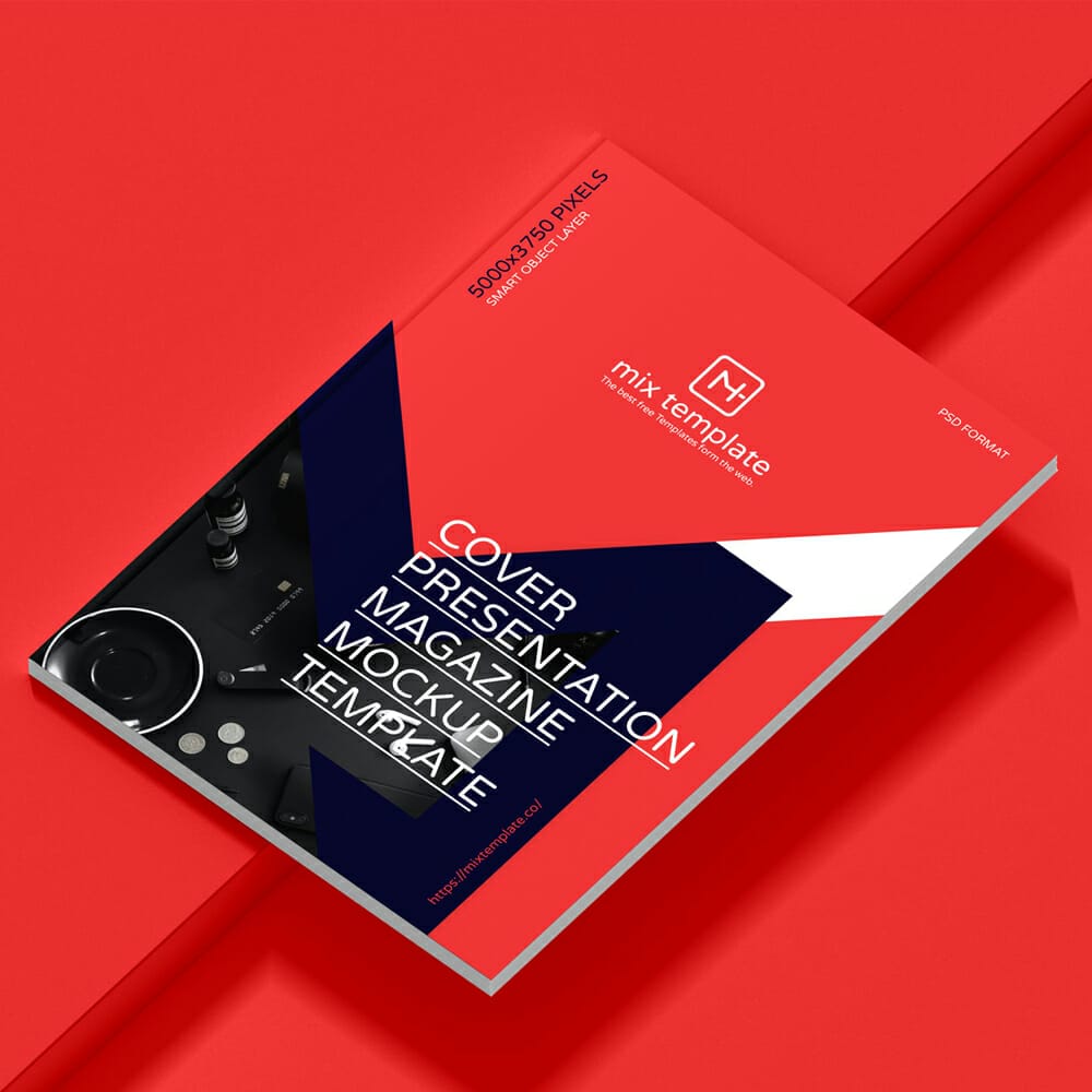Free Cover Presentation Magazine Mockup Template