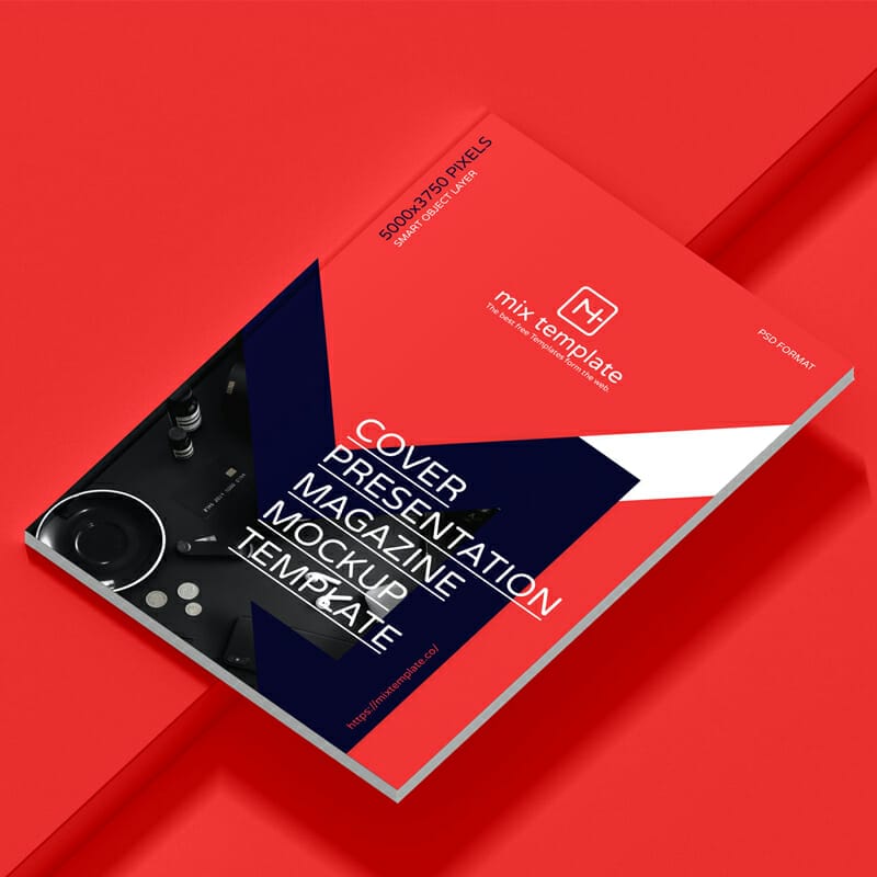 Free Cover Presentation Magazine Mockup Template