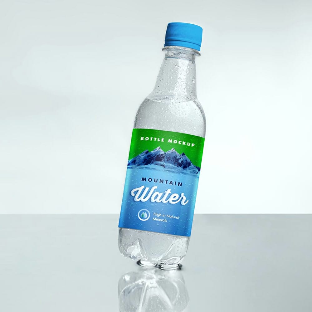 Free Drinking Water Bottle Mockup PSD