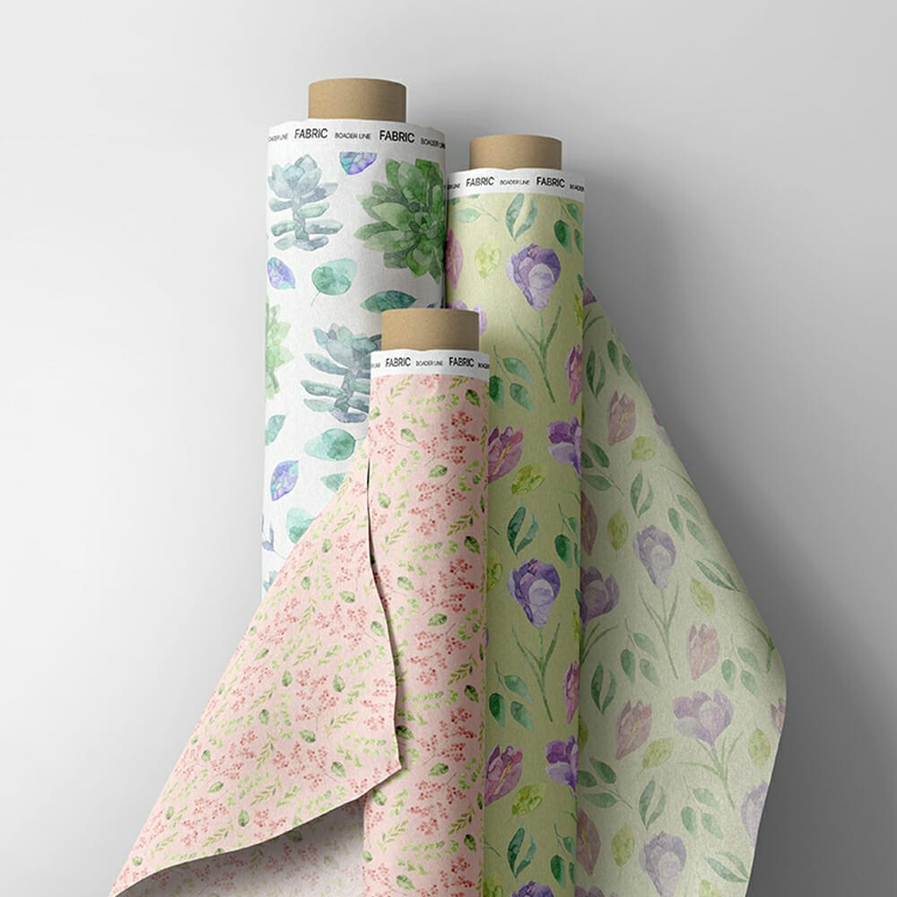 Free Fabric Rolls Mockup