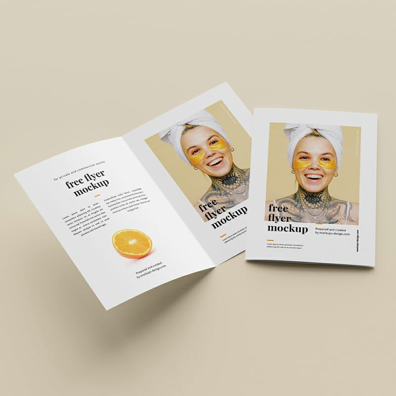 Free Folded A5 Flyer Mockup