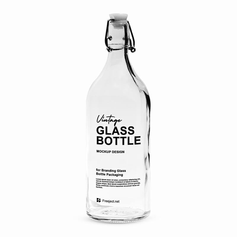 Free Glass Bottle Packaging Mockup Design
