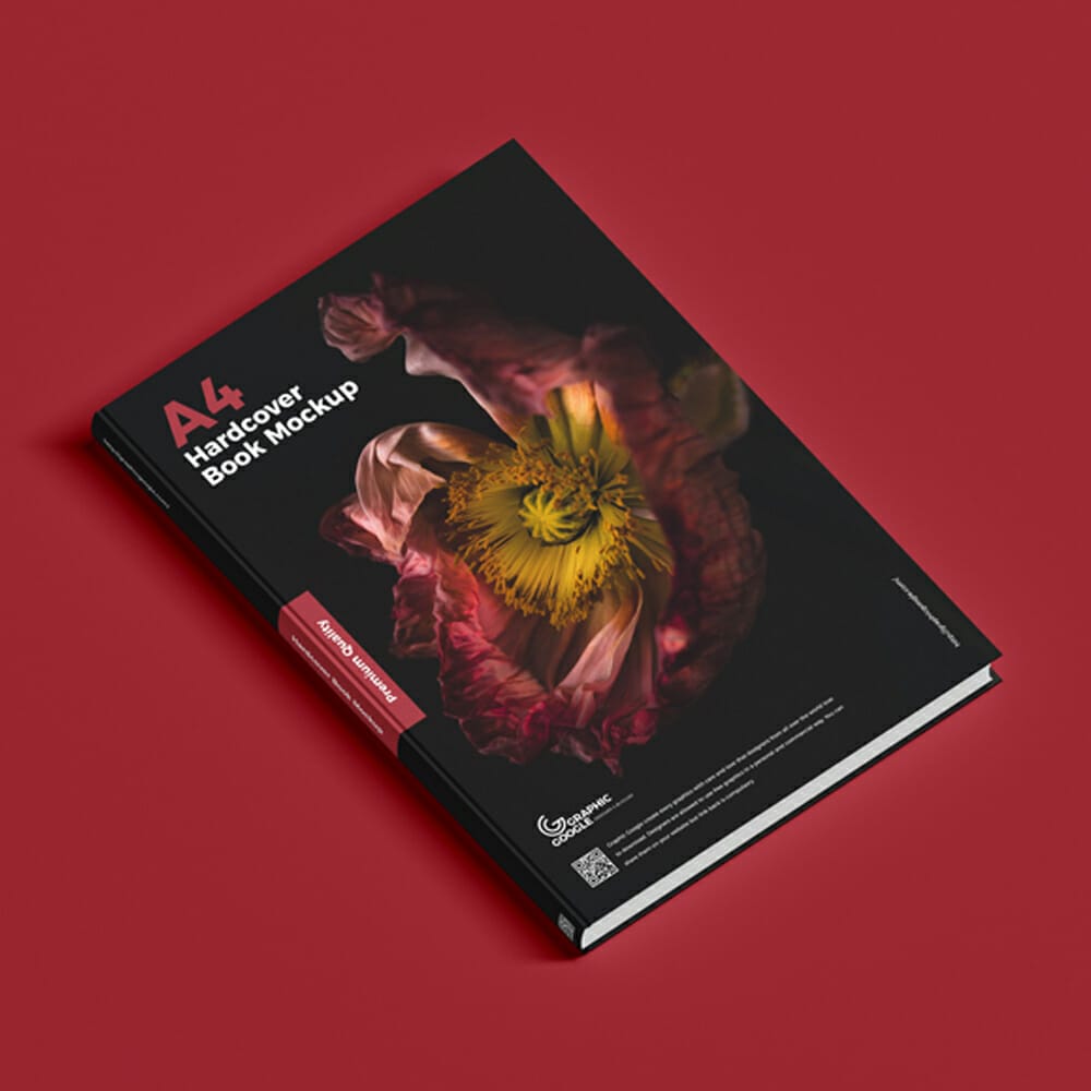 Free Hardcover A4 Book Mockup