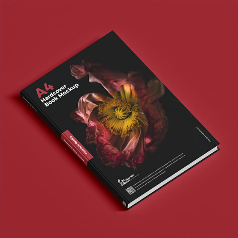 Free Hardcover A4 Book Mockup