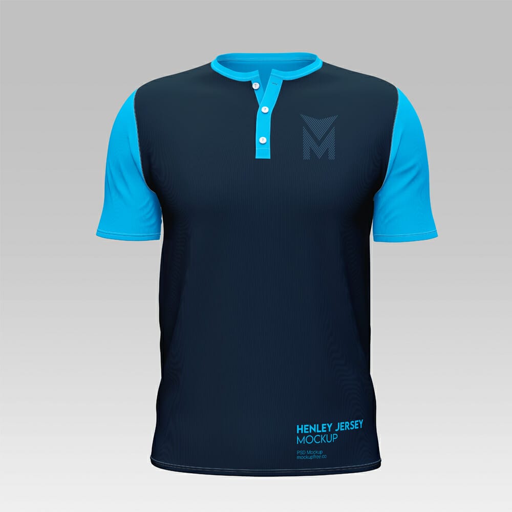 Free Henley Jersey Mockup