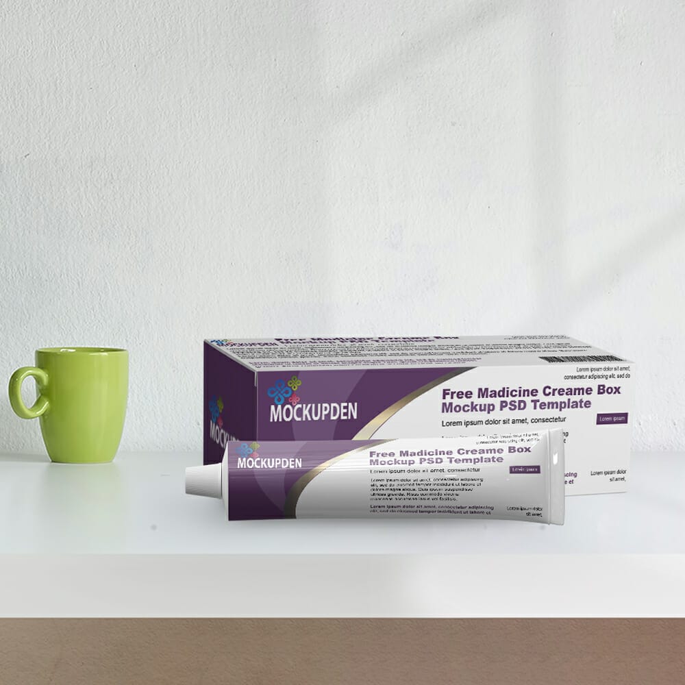 Free Medicine Creme Packaging Mockup PSD Template