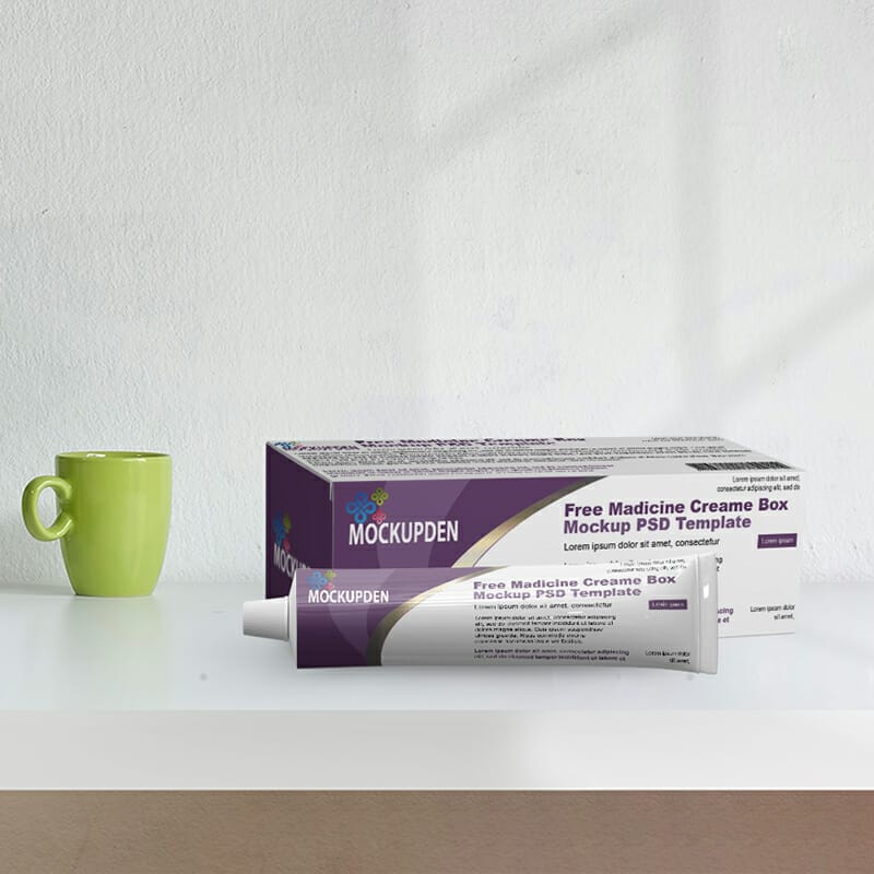 Free Medicine Creme Packaging Mockup PSD Template