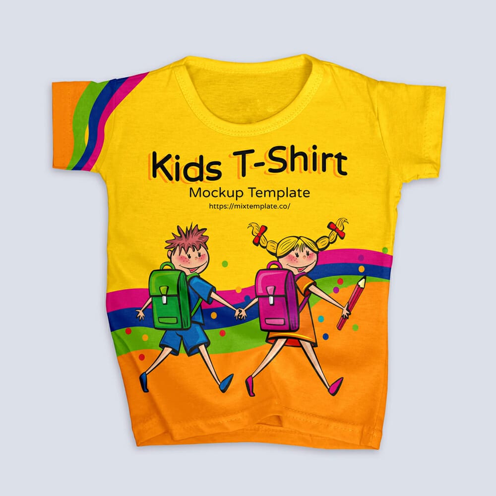 Free Modern Kids T-Shirt Mockup Template