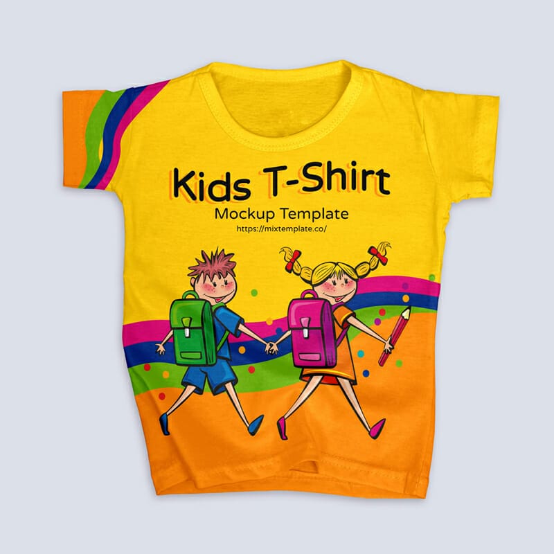 Free Modern Kids T-Shirt Mockup Template