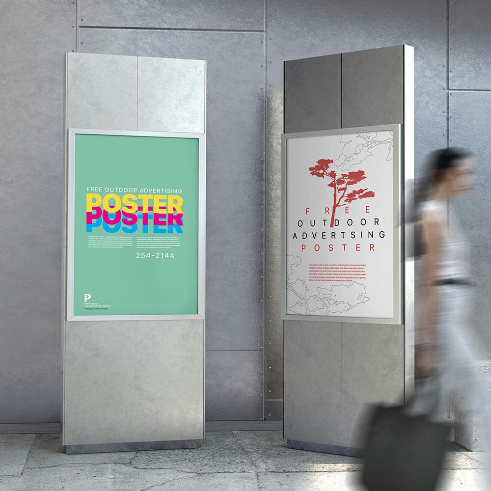 Free Outdoor Advertising Poster Mockup