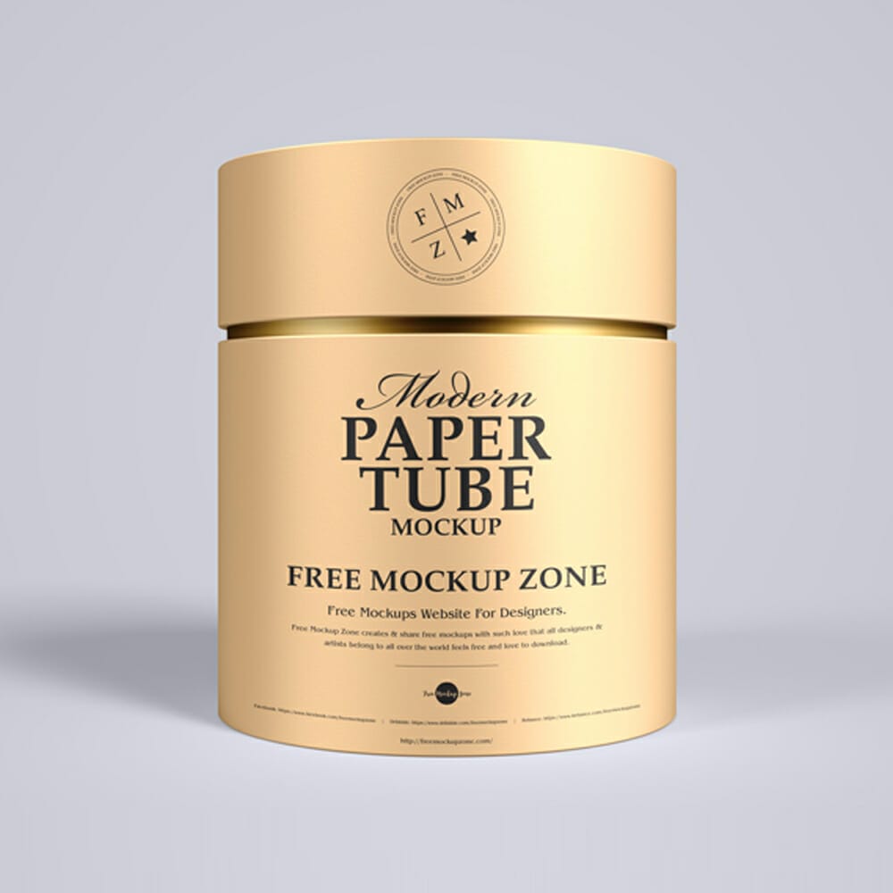 Free PSD Modern Paper Tube Mockup
