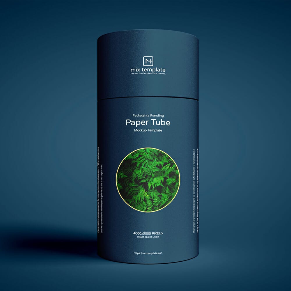 Free Packaging Branding Paper Tube Mockup Template