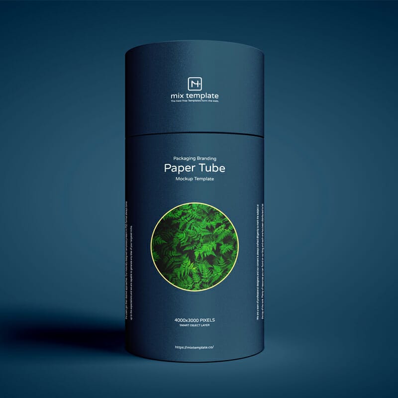 Free Packaging Branding Paper Tube Mockup Template