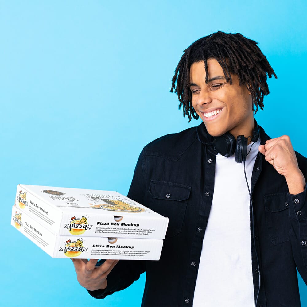 Free Pizza Box Mockup PSD Template