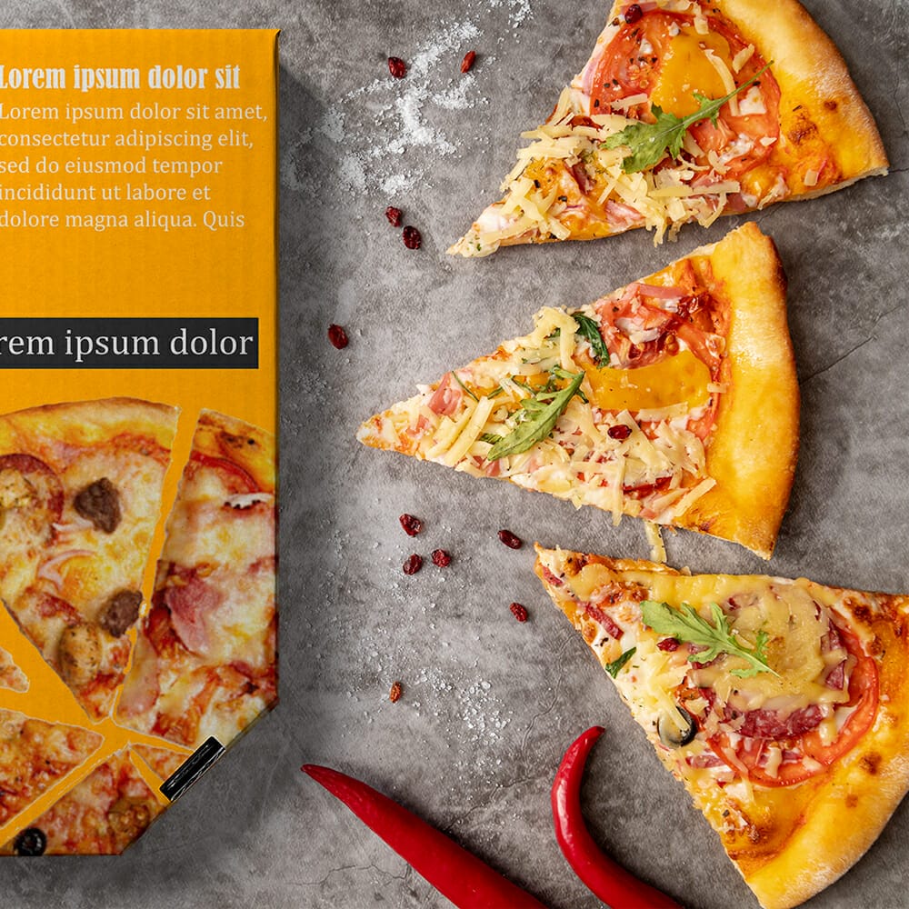 Free Pizza Box Mockup PSD Template