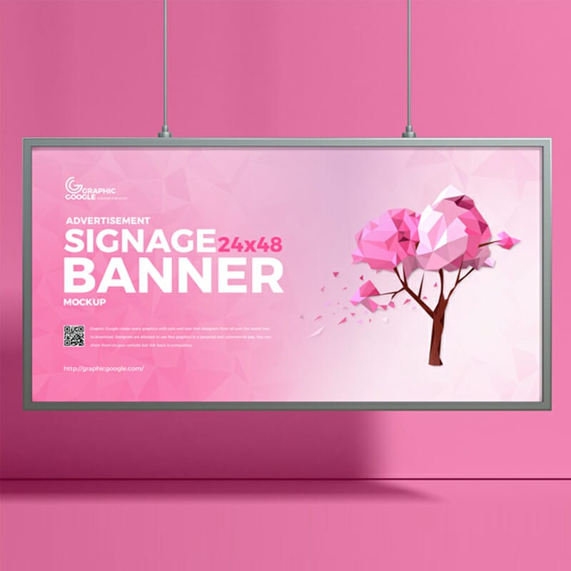 Free 24×48 Signage Banner Mockup