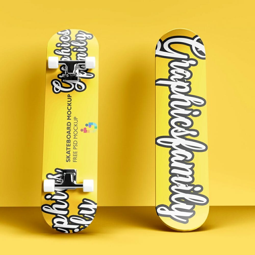 Free Skateboard Mockup PSD