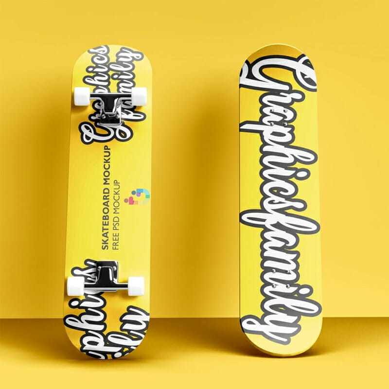 Free Skateboard Mockup PSD