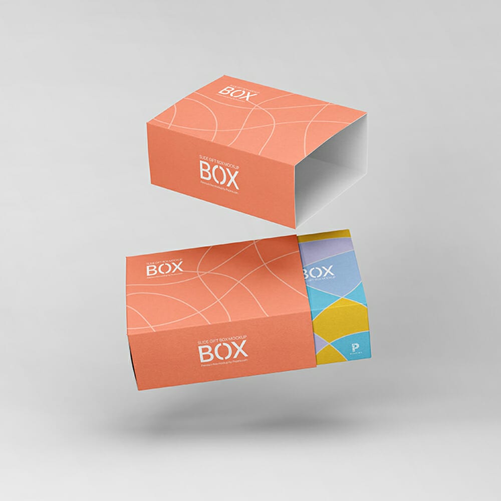 Free Slide Gift Box Mockup