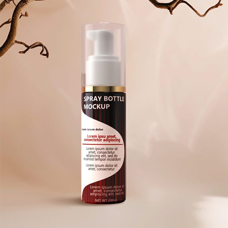 Free Spray Bottle Mockup PSD Template