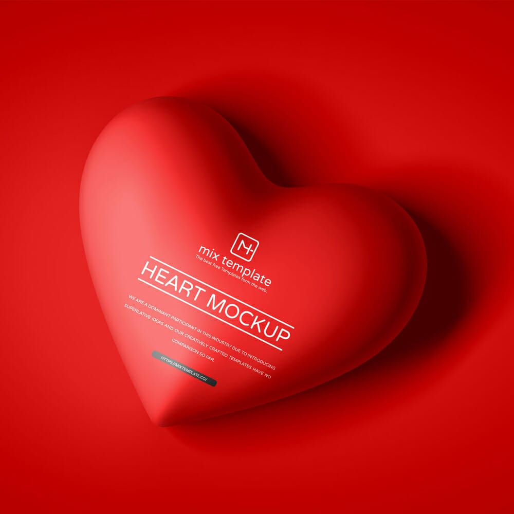 Free Top View Heart Mockup Template