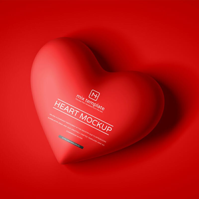 Free Top View Heart Mockup Template