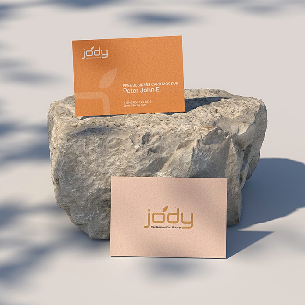Free Two Business Card Mockup