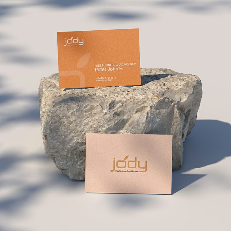 Free Two Business Card Mockup