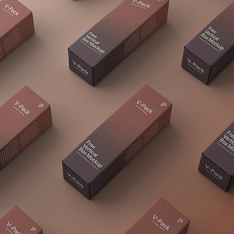 Free Vertical Box Mockup