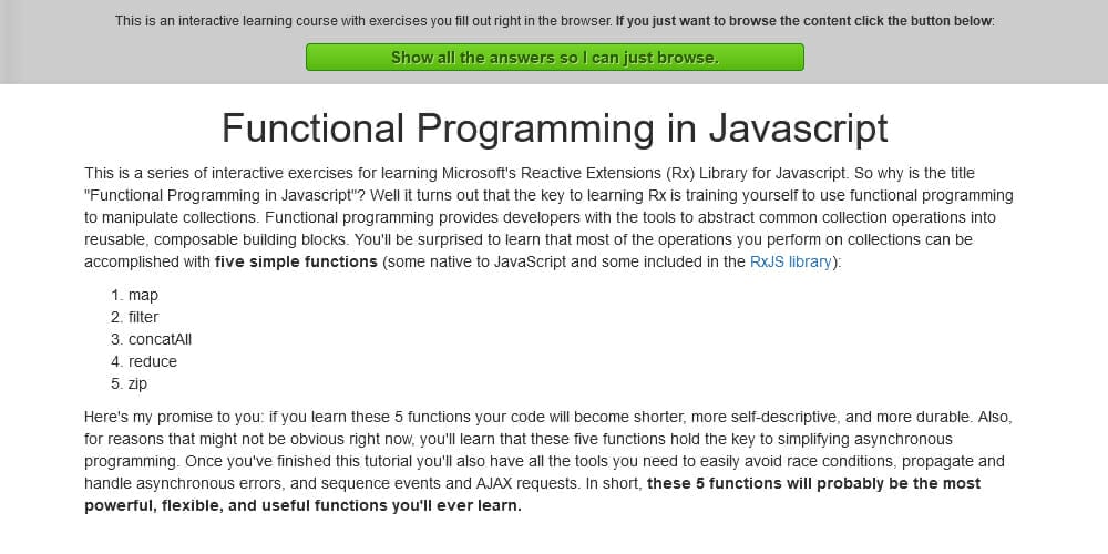 Functional Programming in Javascript