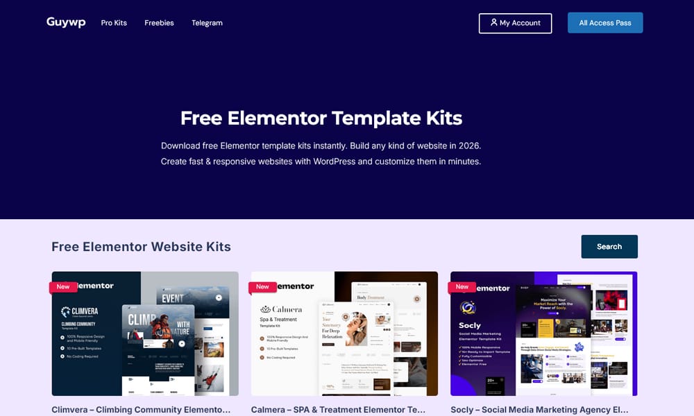 GuyWP Free Elementor Kits
