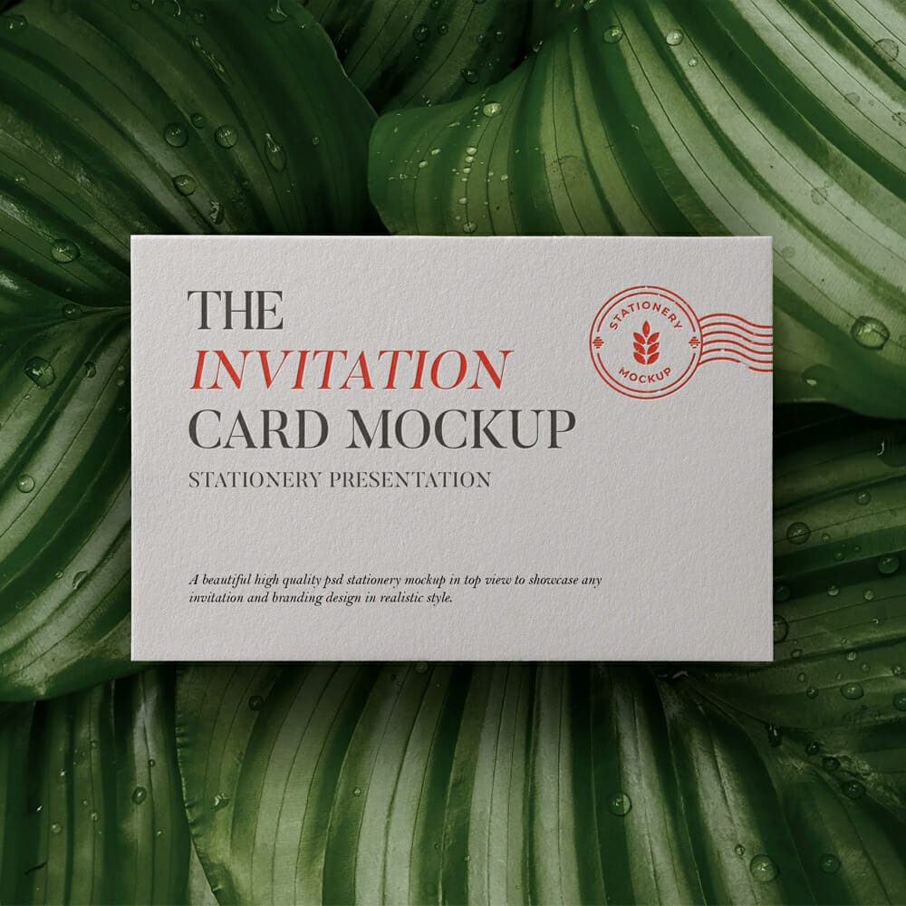 Invitation Card PSD Mockup