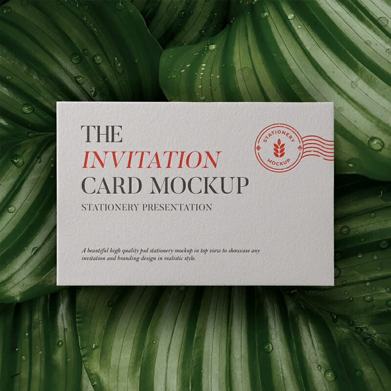 Invitation Card PSD Mockup